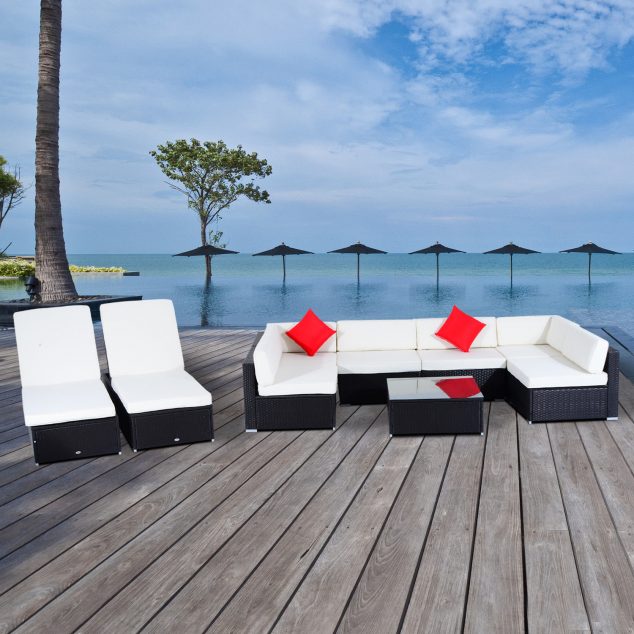 1 634x634 Beautiful Selection of 9 Pieces Outdoor Sofa Design