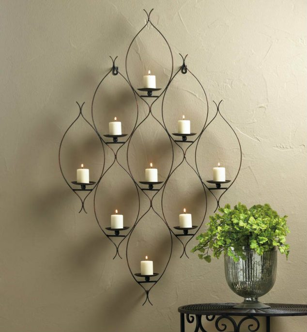 15 Chic Wrought Iron Wall Candle Holders You Will Admire 10016154z 27371 634x685 15 Chic Wrought Iron Wall Candle Holders You Will Admire