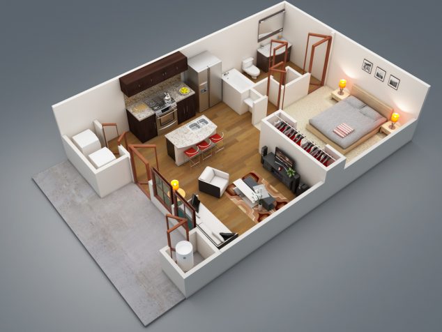 Amazing Floor Plans Ideas You Wish you Lived in 50 planov domov i kvartir nachinaya s odnokomnatnih 56 634x476 Amazing Floor Plans Ideas You Wish you Lived in