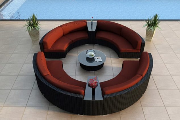 Custom Outdoor Round Patio Sectional Sofa Sets Ideas 634x423 Beautiful Selection of 9 Pieces Outdoor Sofa Design