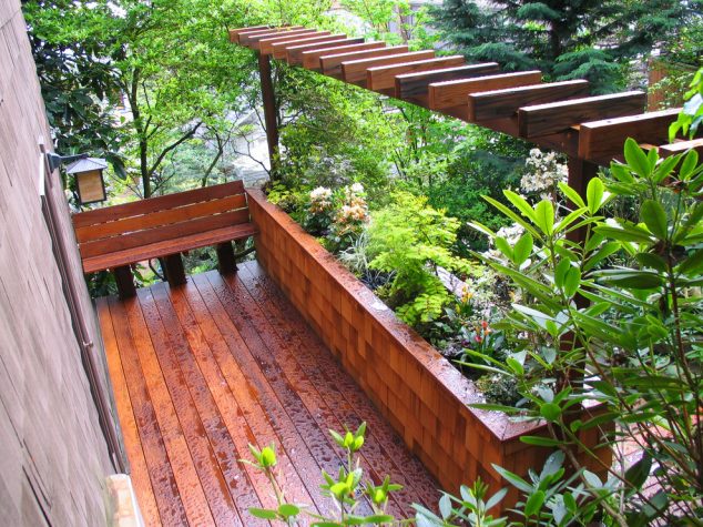 Elegant Planter Boxes look Other Metro Contemporary Deck Inspiration with balcony built in bench deck lantern narrow balcony outdoor lighting pergola planter boxes planters 634x475 15 Special Built in Bench Planters You Dream About