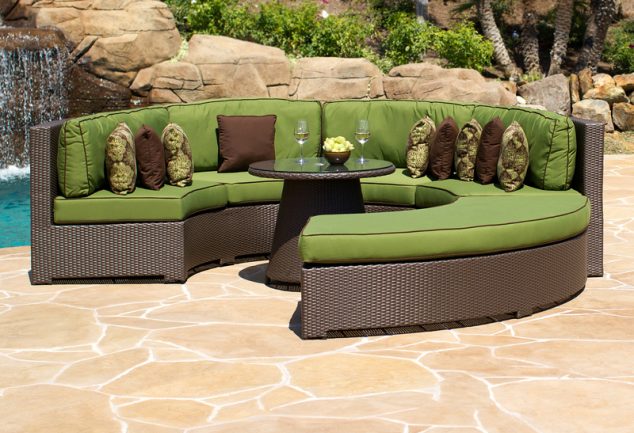 Green Nature Themes Curved Sectional Sofa 634x433 Beautiful Selection of 9 Pieces Outdoor Sofa Design
