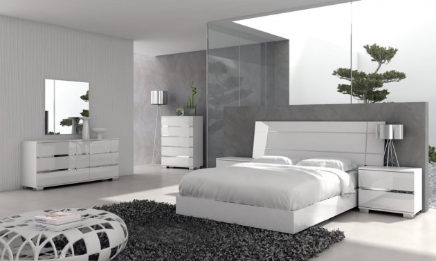 Seryiy odnotonnyiy dizayn spalni v sovremennom stile  15 Unique Bedroom Furniture Set to Inspire You