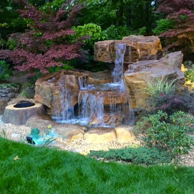 The Most Fanciful Backyard Water Features Ideas backyard waterfall pond 634x634 The Most Fanciful Backyard Water Features Ideas