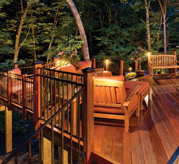 classic railing 0300 1 1 15 Special Deck Lighting Ideas to Delight You