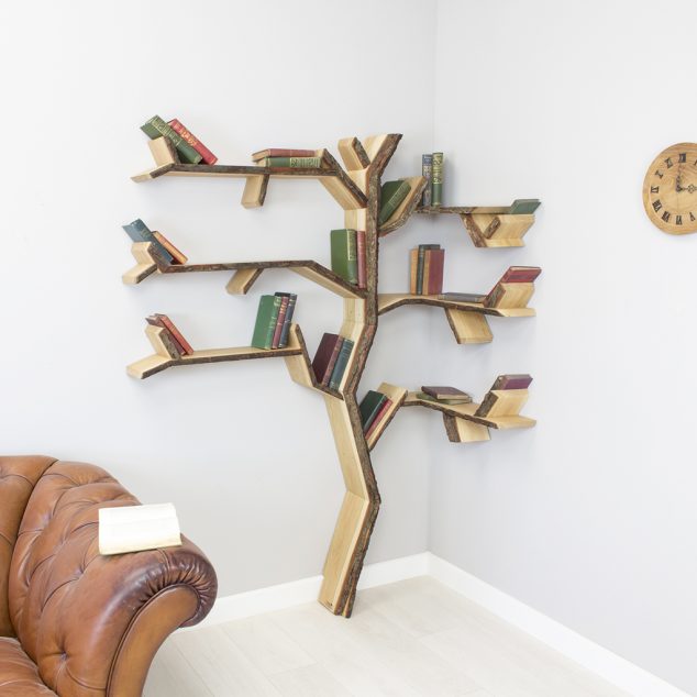 corner tree shelf product image 1 634x634 Cool and Modern Tree Shaped Bookshelves You Must See Today