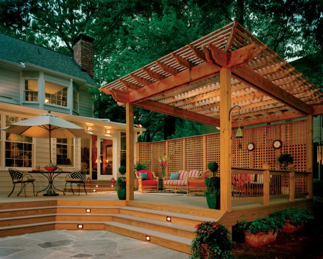 16 Amazing Outdoor Deck Design That Looks Like Restored Heaven decks with pergolas Deck Traditional with bell brick chimney flagstone 634x508 16 Amazing Outdoor Deck Design That Looks Like Restored Heaven