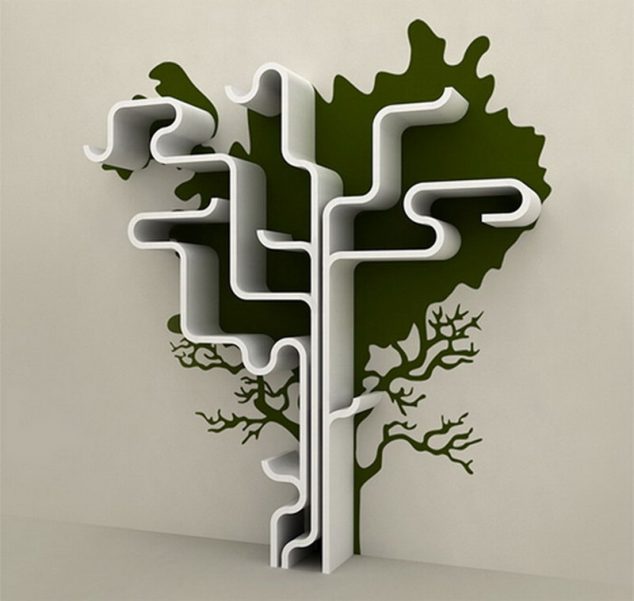 Cool and Modern Tree Shaped Bookshelves You Must See Today icelandic tree bookshelf 634x601 Cool and Modern Tree Shaped Bookshelves You Must See Today