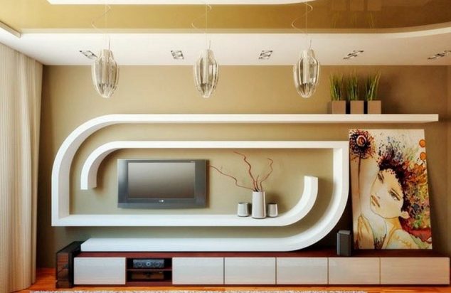 15 Serenely TV Wall Unit Decoration You Need to Check kak sdelat nishu iz gipsokartona pod televizor 634x412 15 Serenely TV Wall Unit Decoration You Need to Check