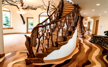 model pegangan tangga kayu unik 15 Splendid Wooden Staircases You Will Definitely Love