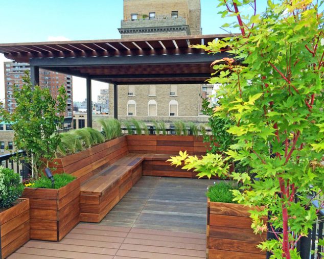 15 Special Built in Bench Planters You Dream About modern deck 634x507 15 Special Built in Bench Planters You Dream About