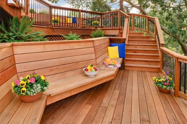 16 Amazing Outdoor Deck Design That Looks Like Restored Heaven terrasse bois amenagement idee banc deco exterieur 634x421 16 Amazing Outdoor Deck Design That Looks Like Restored Heaven