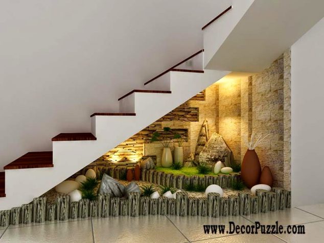 13 Vibrant Garden Under the Stairs to Ruin Your Heart under stairs decorating ideas for modern house 634x476 13 Vibrant Garden Under the Stairs to Ruin Your Heart