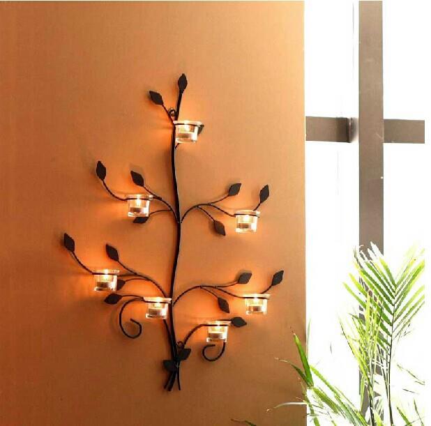 15 Chic Wrought Iron Wall Candle Holders You Will Admire vintage albero candela titolari di lusso vetro ferro sui rami candeliere brand design parete cerimonia nuziale 15 Chic Wrought Iron Wall Candle Holders You Will Admire