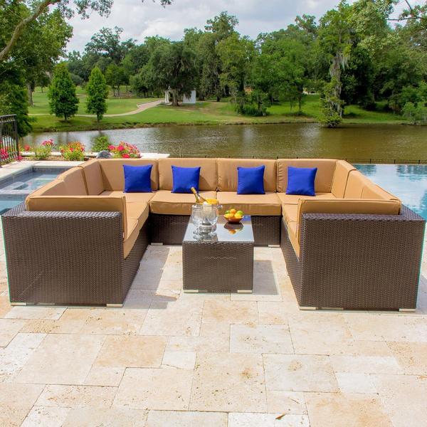 Avery Island 9 Piece Resin Wicker Patio Sectional Set 9be1eed1 bfbf 4d30 ad61 115a31413ace 600 Beautiful Selection of 9 Pieces Outdoor Sofa Design