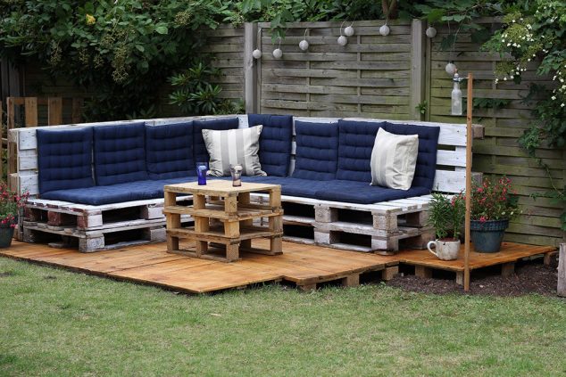 13 Cool DIY Outdoor Furniture Made of Pallet Cheap Pallet Patio Furniture Plans 634x423 13 Cool DIY Outdoor Furniture Made of Pallet