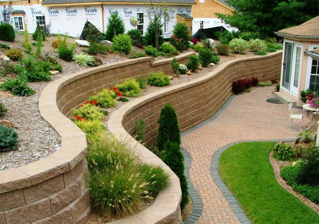 Concrete Retaining Wall Blocks 634x445 Outstanding Terraced Garden to Make Your Own Paradise