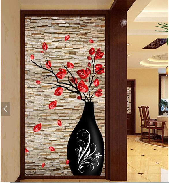 Custom photo 3d wallpaper Non woven mural font b picture b font font b wall b Awesome 3D Stickers for Interior Walls