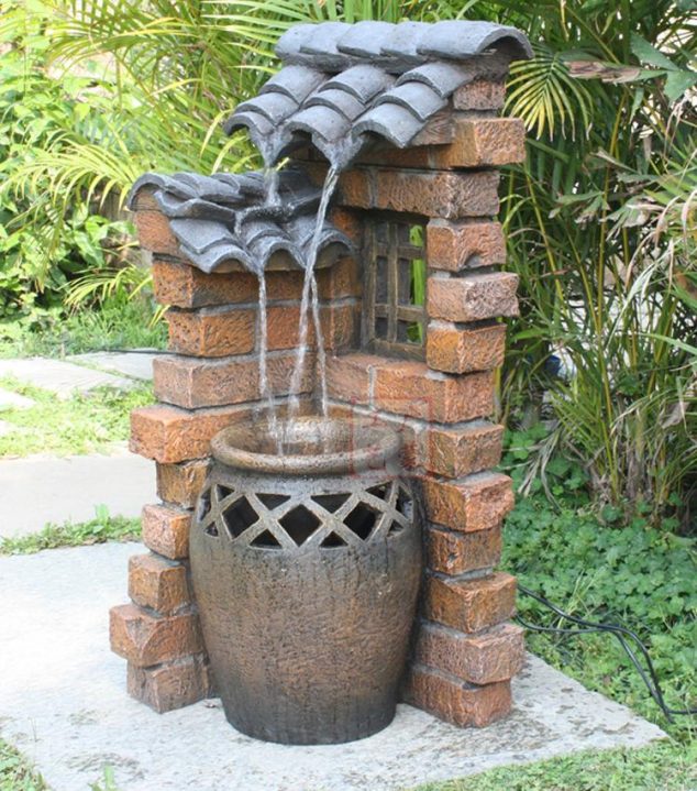 Unique Backyard Fountains That Are Impossible to Resist Eaved font b clay b font font b pots b font fountain water landscape outdoor balcony 634x719 Unique Backyard Fountains That Are Impossible to Resist
