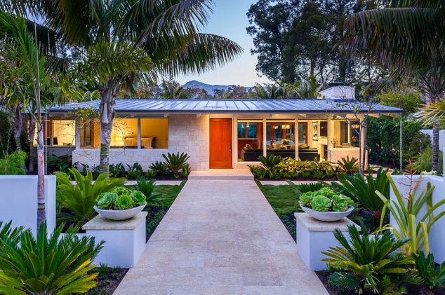 15 Creative Ideas About Modern Front Yard Design Gorgeous landscape adds to the beuaty of the revamped 50s home 634x421 15 Creative Ideas About Modern Front Yard Design