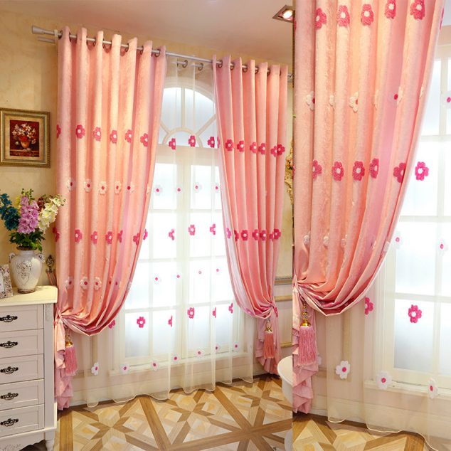 High quality shade bedroom font b curtains b font complete with chenille fabric in the living 634x634 12 Floral Curtains to Fascinate You