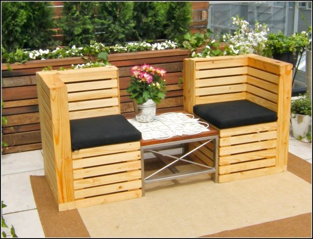 13 Cool DIY Outdoor Furniture Made of Pallet Ideas Pallet Patio Furniture Plans 634x485 13 Cool DIY Outdoor Furniture Made of Pallet