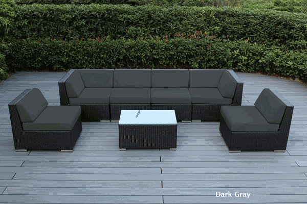 Beautiful Selection of 9 Pieces Outdoor Sofa Design beautiful ohana patio wicker furniture sectional 7 pc black mixed brown set additional 200 off now at 1299 5 Beautiful Selection of 9 Pieces Outdoor Sofa Design