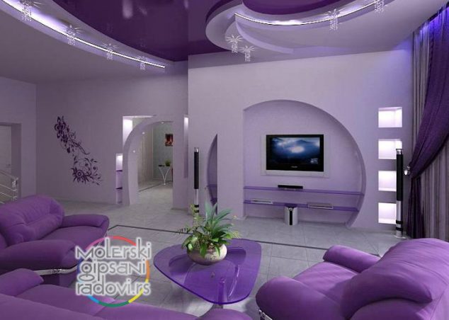 15 Striking Gypsum Board in Living Room dekorativni knauf rigips zidovi i police 261 634x452 15 Striking Gypsum Board in Living Room