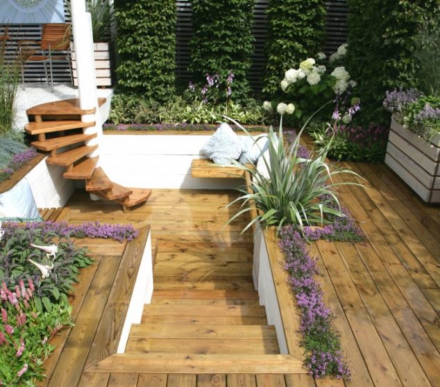 15 Comfortable Garden Decking for Reading Books garden decking 6 634x557 15 Comfortable Garden Decking for Reading Books
