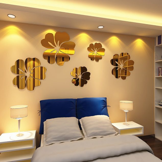 Awesome 3D Stickers for Interior Walls hot sell diy spring font b nature b font hibiscus flower mirror decorative font b wall 634x634 Awesome 3D Stickers for Interior Walls