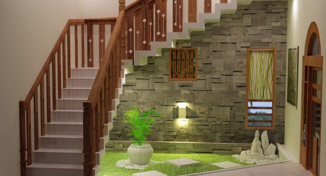 kerala home interior design photos 634x344 Amazing Under the Stairs Garden to Impress You