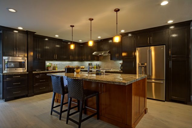 16 Awesome Kitchen Lighting That You Will go Crazy About kitchen track lighting ideas Kitchen Transitional with Transformation from an outdated 634x423 16 Awesome Kitchen Lighting That You Will go Crazy About