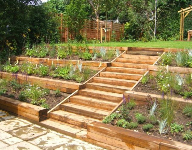 los jardines terrazas modernas 634x496 Outstanding Terraced Garden to Make Your Own Paradise