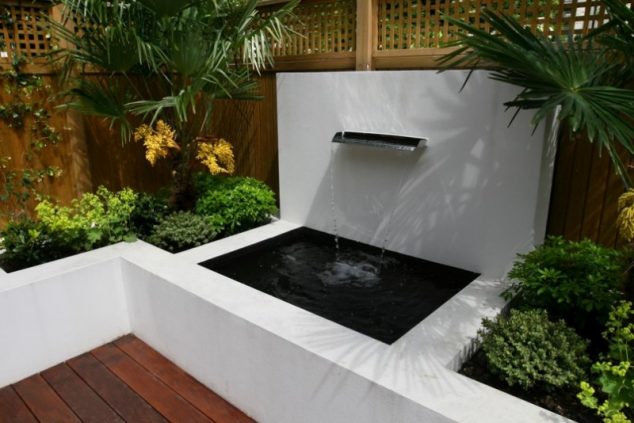 square raised backyard pond ideas mixed with enchanting waterfall also wooden laminate floor and elba fence style 805x537 800x534 634x423 15 Stunning Garden Water Features That Will Leave You Speechless