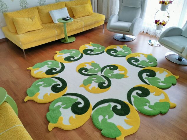 The Most Amazing Carpets and Rugs to Make You Say WOW studio hali tasarim sari yesil yuvarlak 268 634x476 The Most Amazing Carpets and Rugs to Make You Say WOW