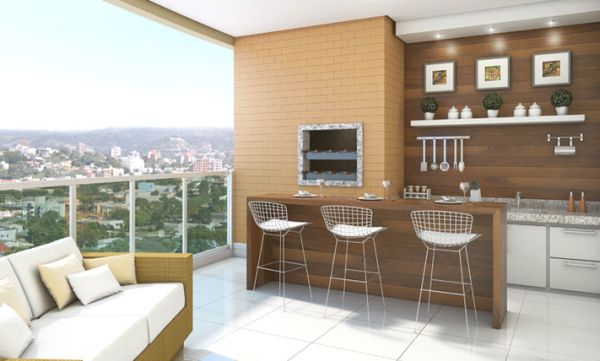 Outstanding Balcony Kitchen to Allure You DecoraC3A7C3A3o de Varanda Gourmet com Churrasqueira 31 Outstanding Balcony Kitchen to Allure You
