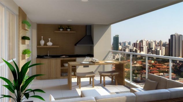 Outstanding Balcony Kitchen to Allure You DecoraC3A7C3A3o para varanda gourmet de apartamentos 0 634x354 Outstanding Balcony Kitchen to Allure You