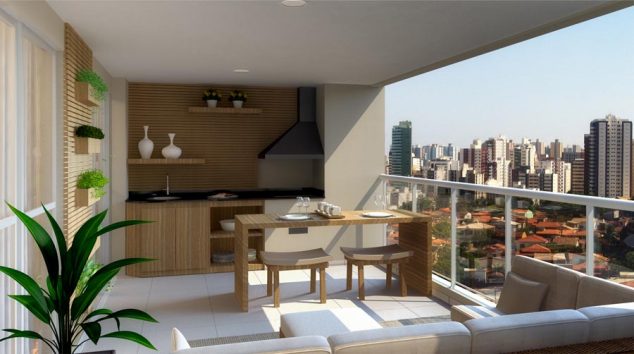 DecoraC3A7C3A3o para varanda gourmet de apartamentos 0 634x354 Outstanding Balcony Kitchen to Allure You