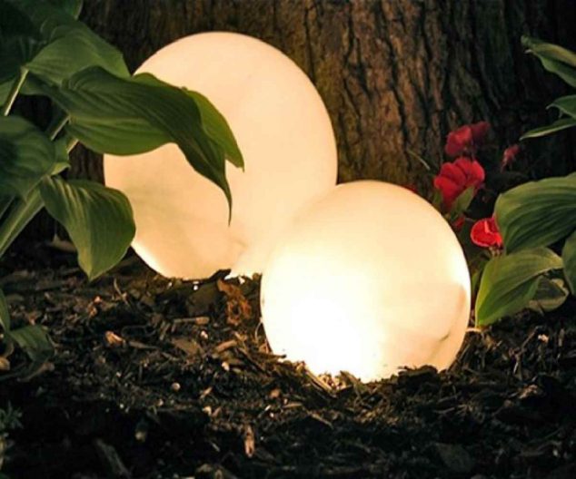 Large Globe Christmas Lights 1 634x528 Add Gorgeous Garden Lighting And Forget About Dark Nights