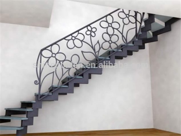 Modern Interior Wrought Iron Stair Railings 634x476 15 Eye Catching Stairways to Charm You