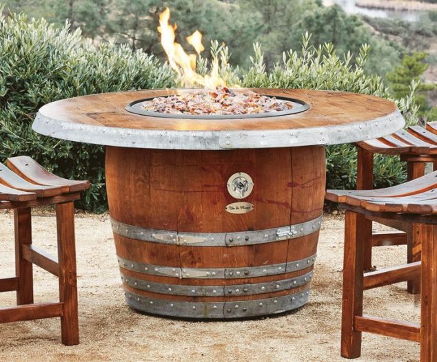 Outdoor fire pit made from an old wine barrel 634x526 Top and Creative Ideas About Reusing the Old Wine Barrels