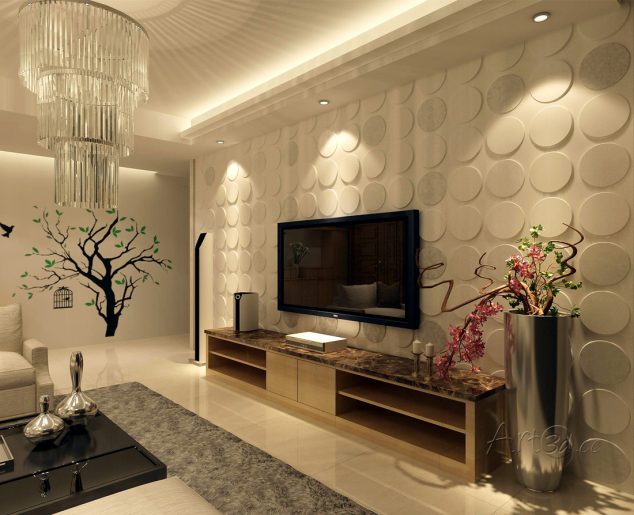 15 Stunning TV Panel Designs to Delight You TV backgroung paneling 634x515 15 Stunning TV Panel Designs to Delight You