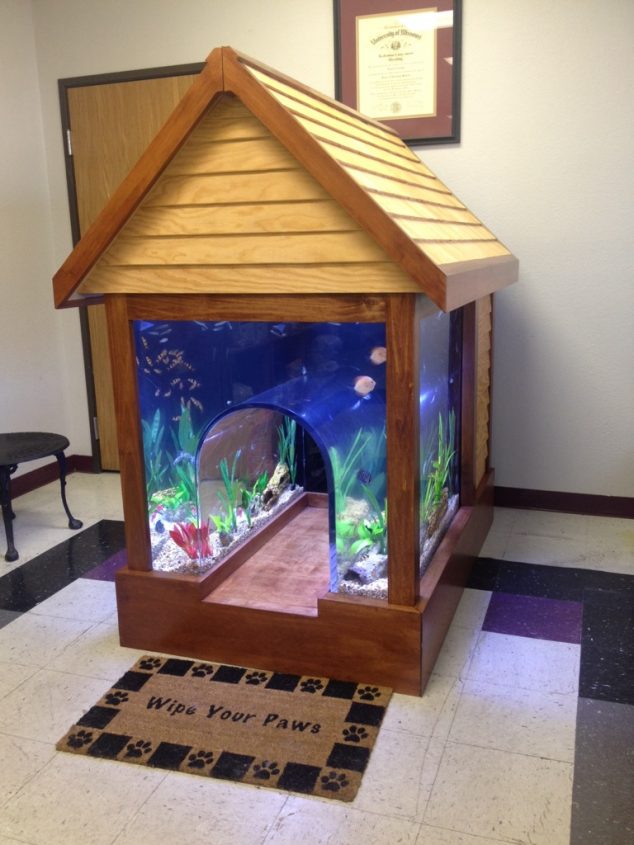 dog house fish tank 634x845 15 Amazing Home Aquarium Ideas You Must See