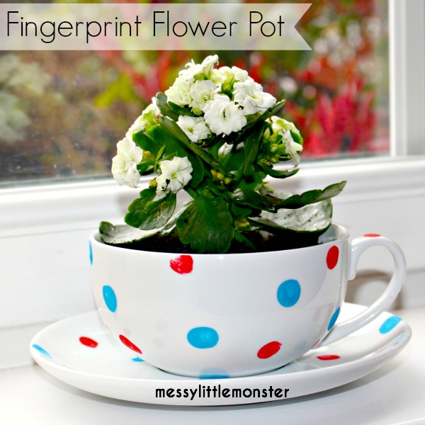 15 Tiny and Lovely DIY Garden in a Coffee Mug fingerprint2Bflower2Bpot 15 Tiny and Lovely DIY Garden in a Coffee Mug