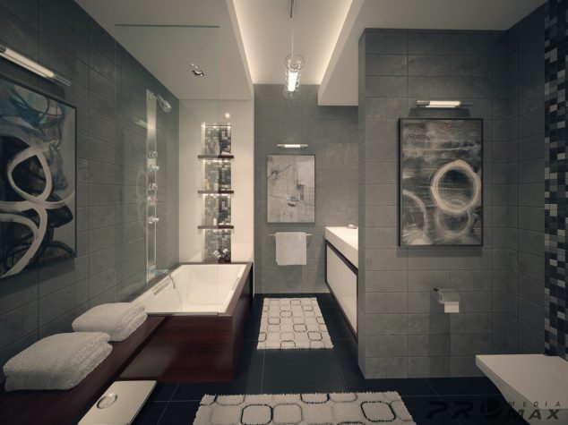Exclusive Bathroom LED Lighting to Make your day modern apartment 1 bathroom 634x475 Exclusive Bathroom LED Lighting to Make your day
